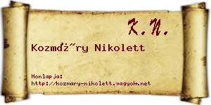 Kozmáry Nikolett névjegykártya