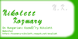 nikolett kozmary business card